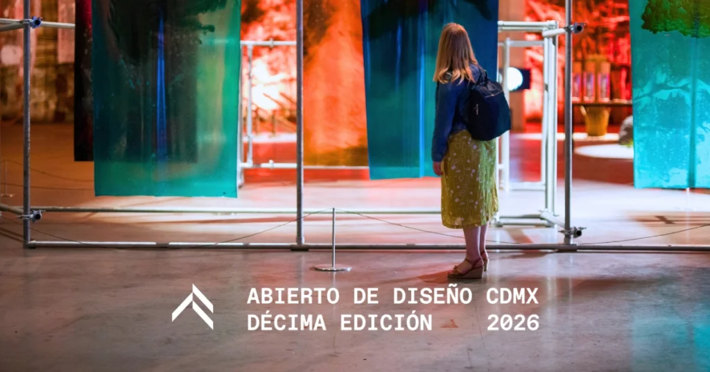 Imagen de la décima edición del Abierto de Diseño CDMX 2026 en un espacio de exhibición.