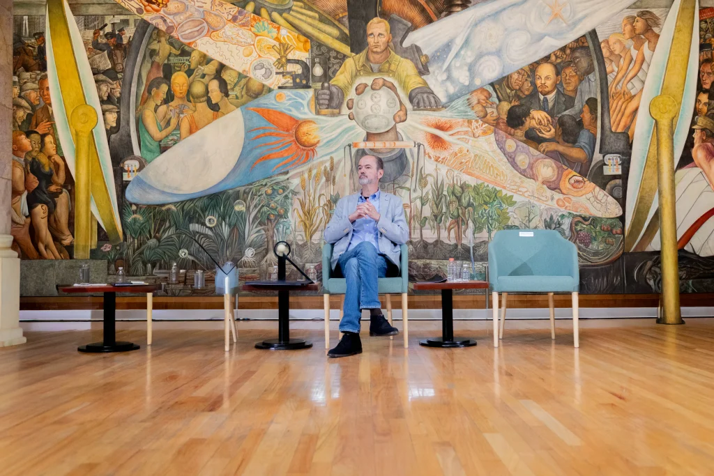 Juan Villoro en el Palacio de Bellas Artes durante el Premio Carlos Fuentes 2026