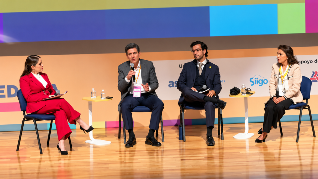 Panel sobre retos y oportunidades del emprendimiento durante Cumbre Emprendedora 2026.