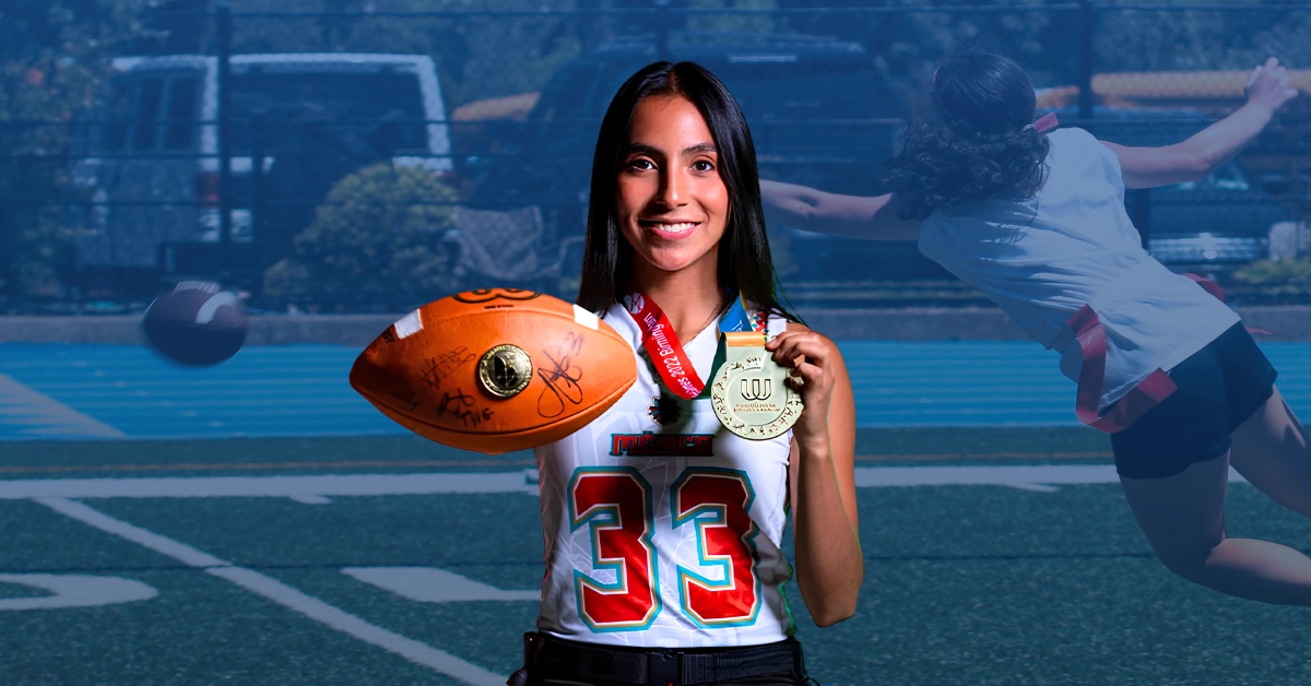 Diana Flores, quarterback de la selección mexicana femenil de flag football.